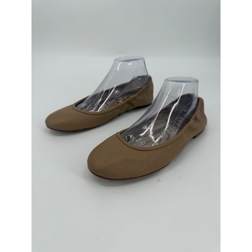Sam Edelman Felicia Ballet Flats Saddle Tan Leather Round Toe Size 10